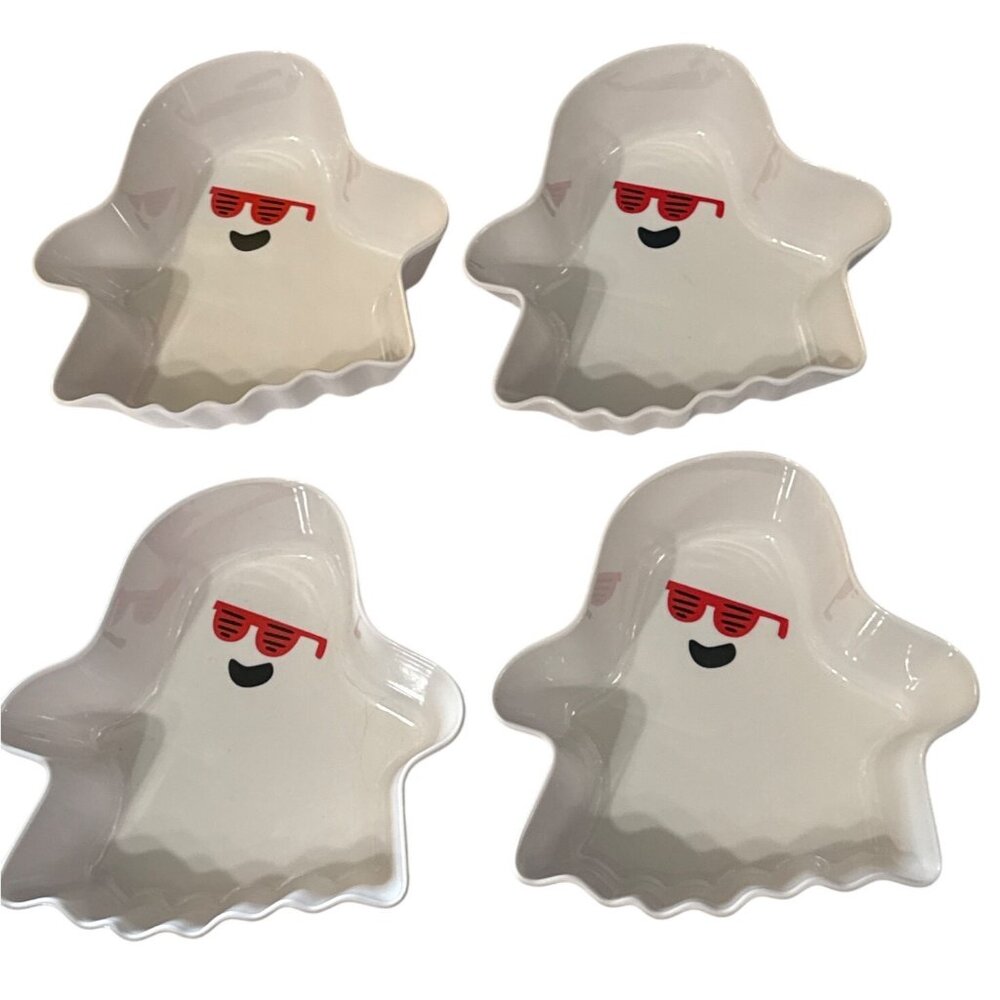 Target Set of 4 Hide & Eek! 18 Oz Smiling Ghost Halloween Snack Bowls Melamine - Picture 1 of 6